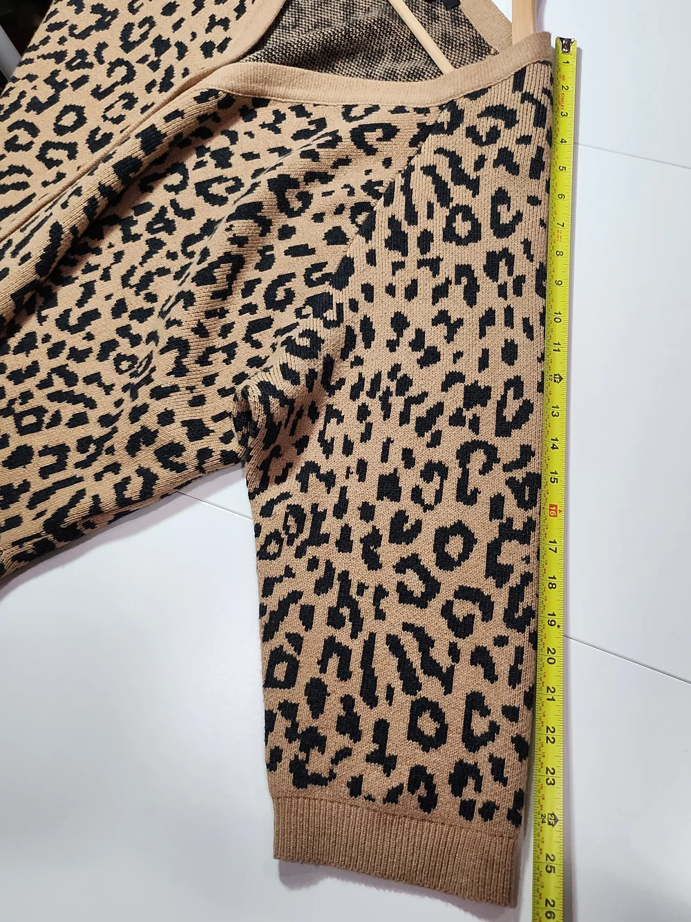 J.Crew Leopard Animal Print Merino Wool Blend Button Cardigan Sweater 3X